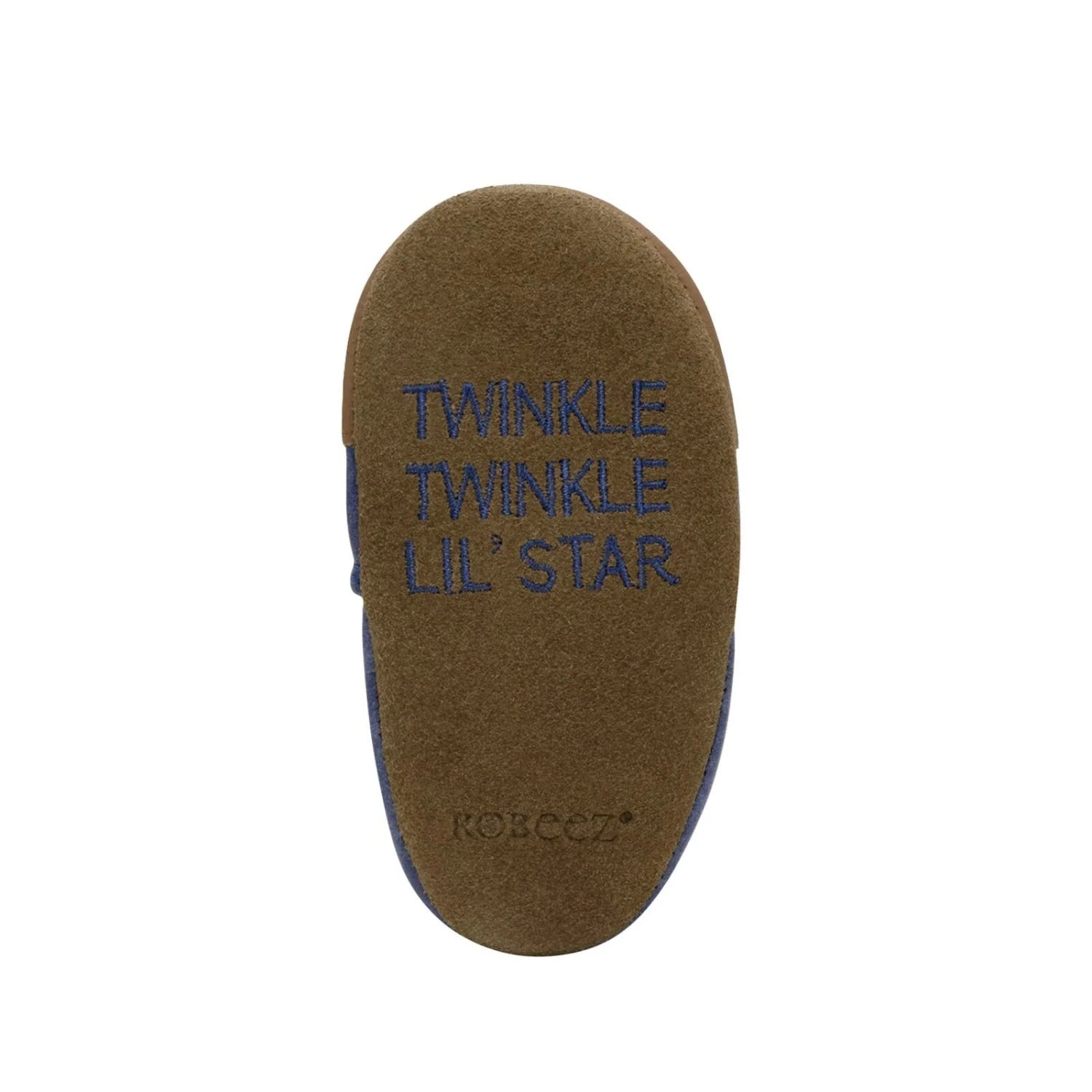 Robeez Baby Under The Stars Soft Soles in dark blue, sole view