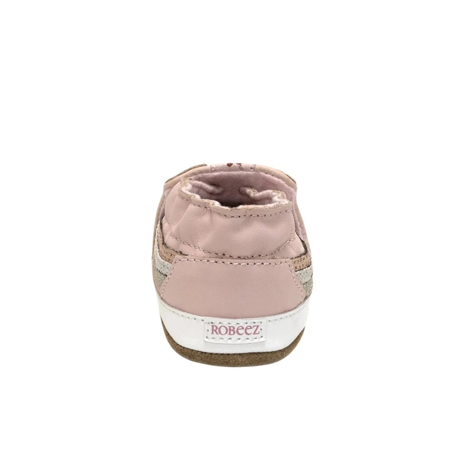 Robeez Baby Gina Soft Soles in pink, back view
