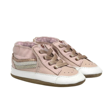 Robeez Baby Gina Soft Soles in pink, pair side view