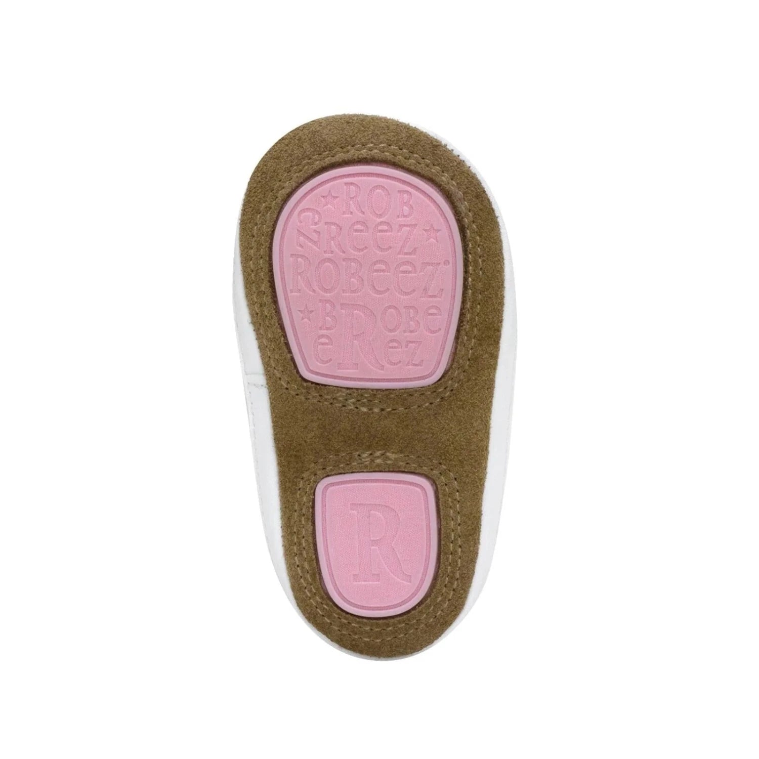 Robeez Baby All Heart First Kicks in pink, sole view