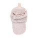 Robeez Baby Sherpa Snap Booties in pastel pink, top view