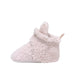 Robeez Baby Sherpa Snap Booties in pastel pink, inside view