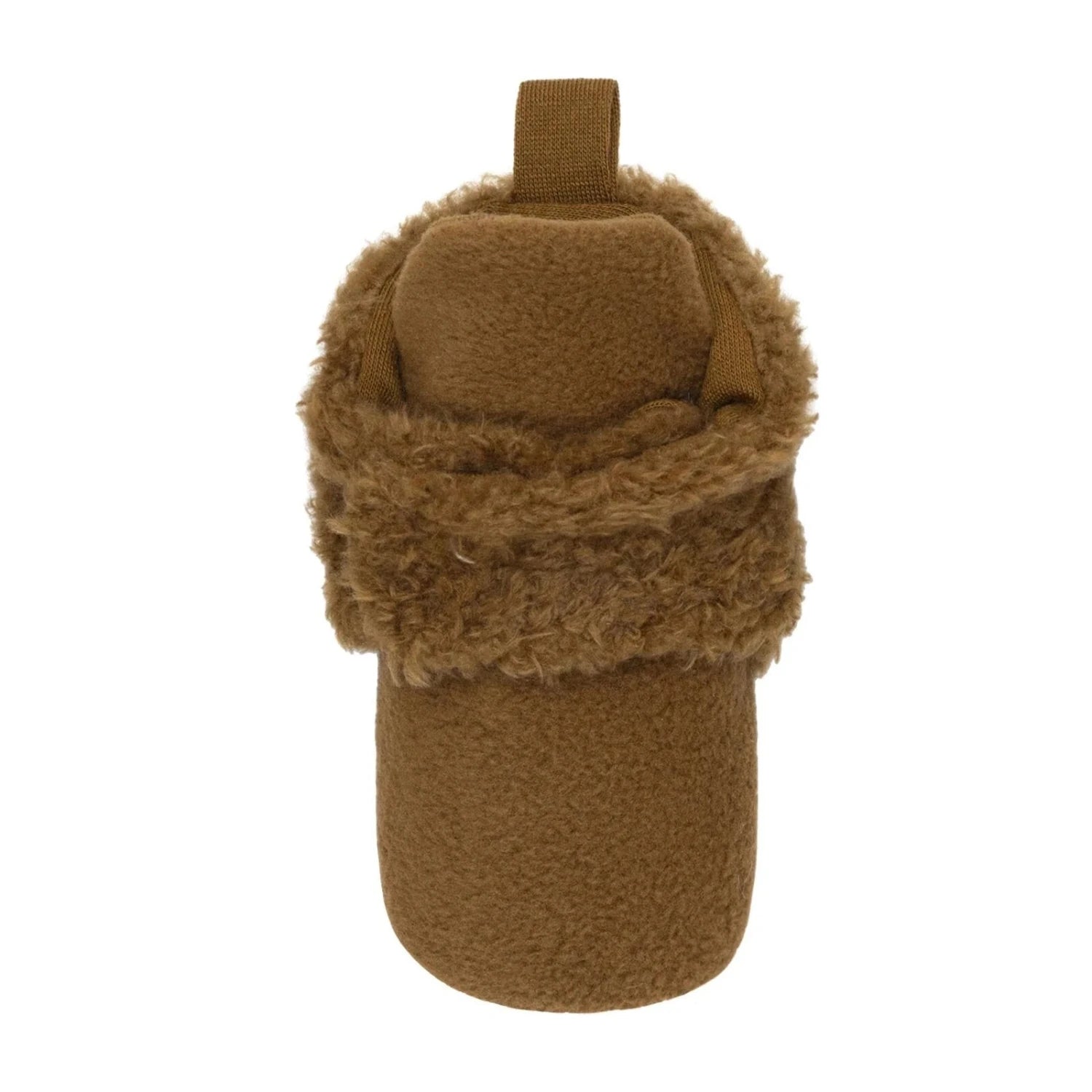 Robeez Baby Sully Snap Booties in camel, top view