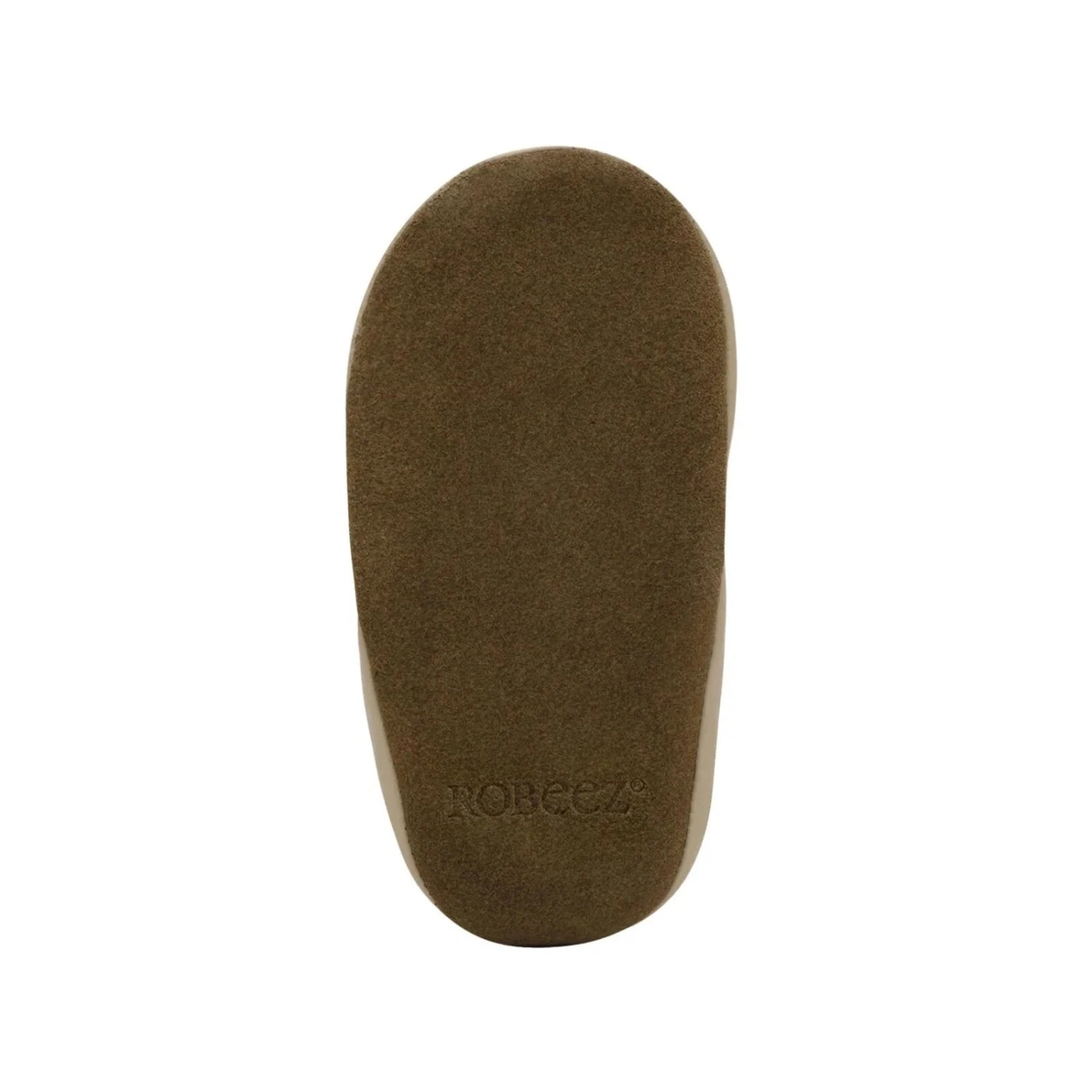 Robeez Bear Hugs Soft Soles in tan, sole view