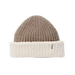 7am Enfant Baby 2-Tone Ribbed Fuzzy Beanie in ecru, flat front 