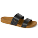 Reef Women's Cushion Vista Sandal in black & natural, front view