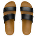 Reef Women's Cushion Vista Sandal in black & natural, top view