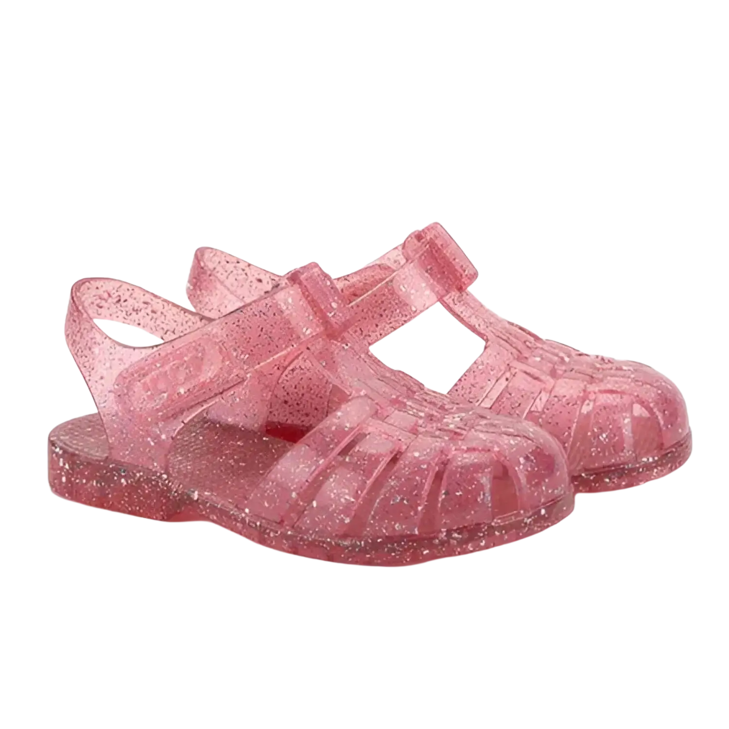 Igor Toddler's Clasica Cristal Sandals in glitter fuchsia, front view