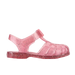 Igor Toddler's Clasica Cristal Sandals in glitter fuchsia, side view