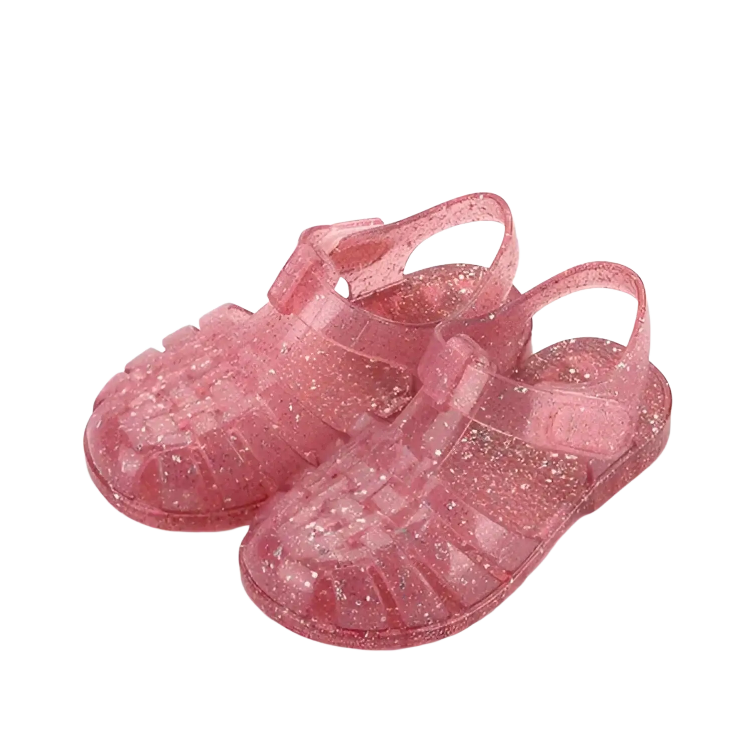 Igor Toddler's Clasica Cristal Sandals in glitter fuchsia, top view