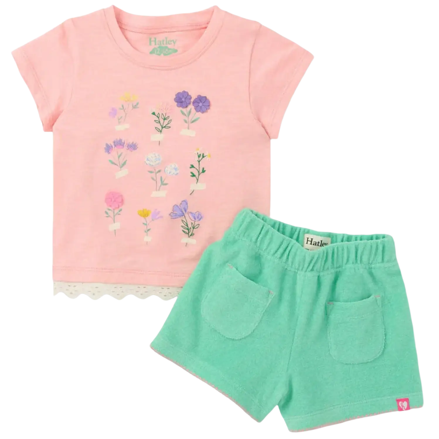 Hatley Baby & Toddler's Blossom T-Shirt & Short Set, front view