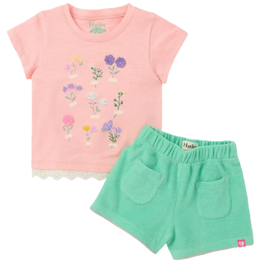 Hatley Baby & Toddler's Blossom T-Shirt & Short Set, front view