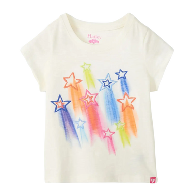 Hatley Girl's Falling Stars Graphic Tee, front view