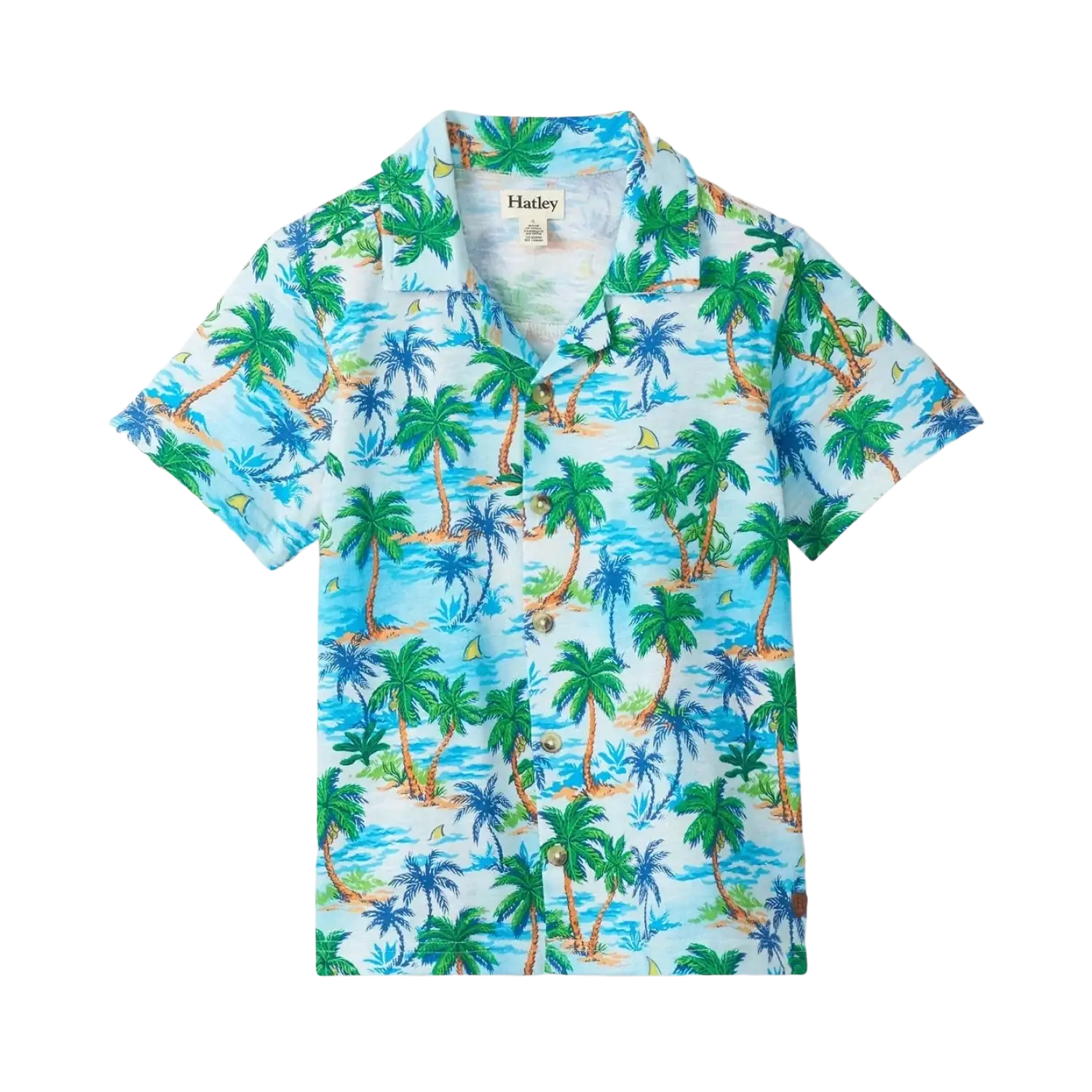 Hatley Boy's Deserted Island Jersey Button Down, front view