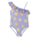 Hatley Girl's Lavender Sunshine One-Shoulder Swimsuit, front view
