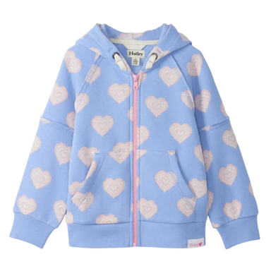 Hatley Girl's Heart Burst Full-Zip Hoodie, front view
