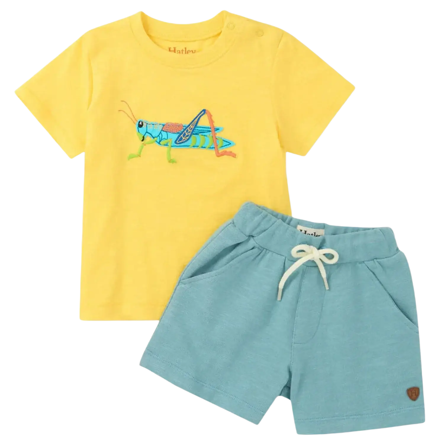 Hatley Baby & Toddler's Grasshopper T-Shirt & Shorts Set, front view