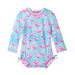 Hatley Baby Girls Flamingos One-Piece Rashguard Swimsuit, front view