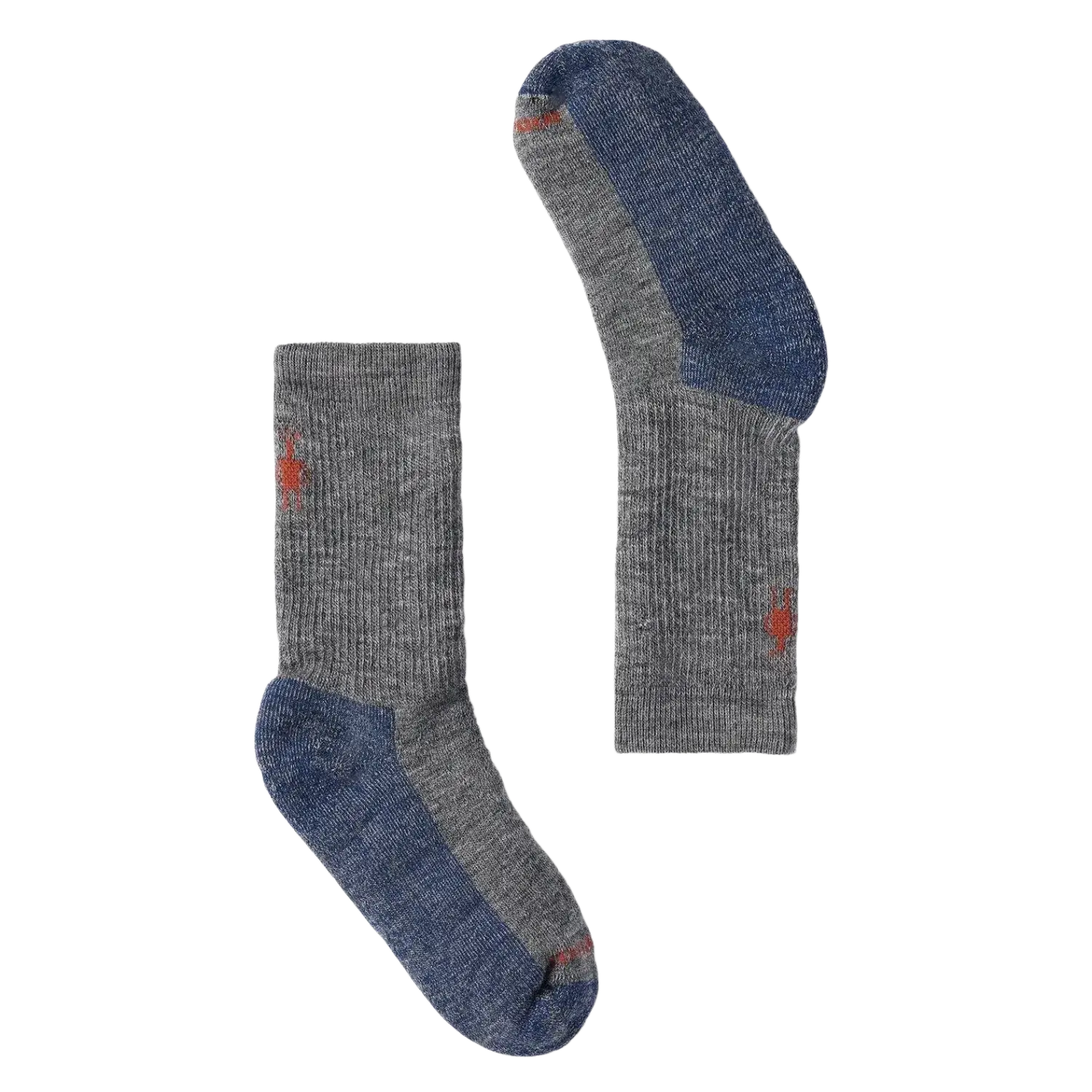 Smartwool Kids' Hike Full Cushion Crew Socks in medium gray, pair top view