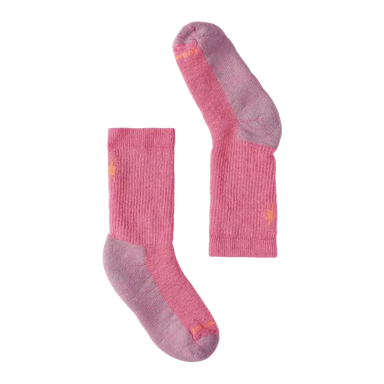 Smartwool Kids' Hike Full Cushion Crew Socks in garden pink, pair top view
