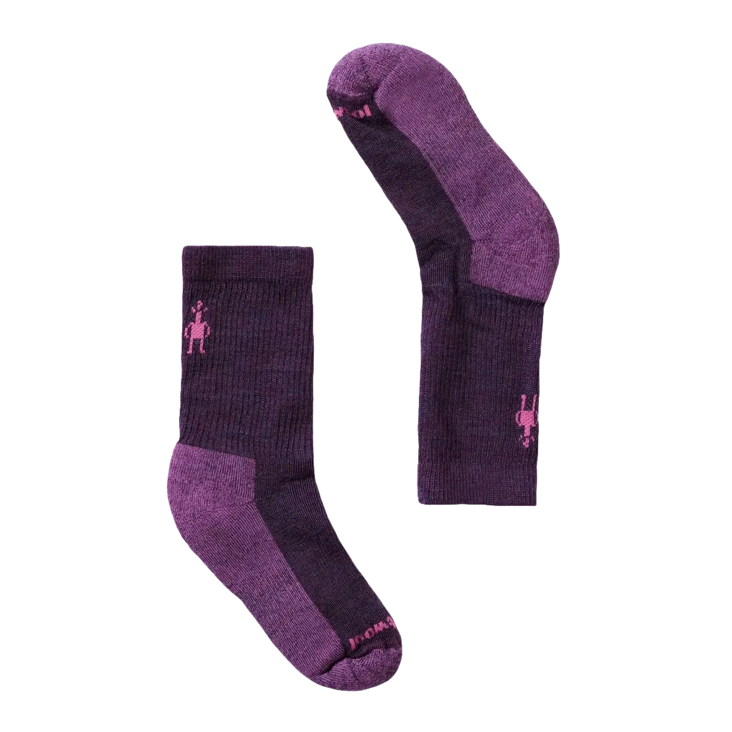 Smartwool Kids' Hike Light Cushion Crew Socks in purple iris, pair view