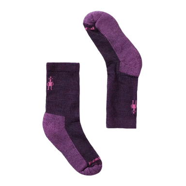 Smartwool Kids' Hike Light Cushion Crew Socks in purple iris, pair view