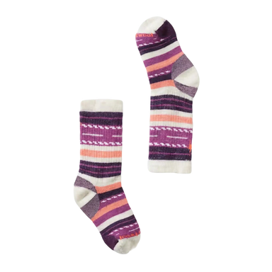 Smartwool Kid's Hike Margarita Crew Socks in moonbeam, pair view