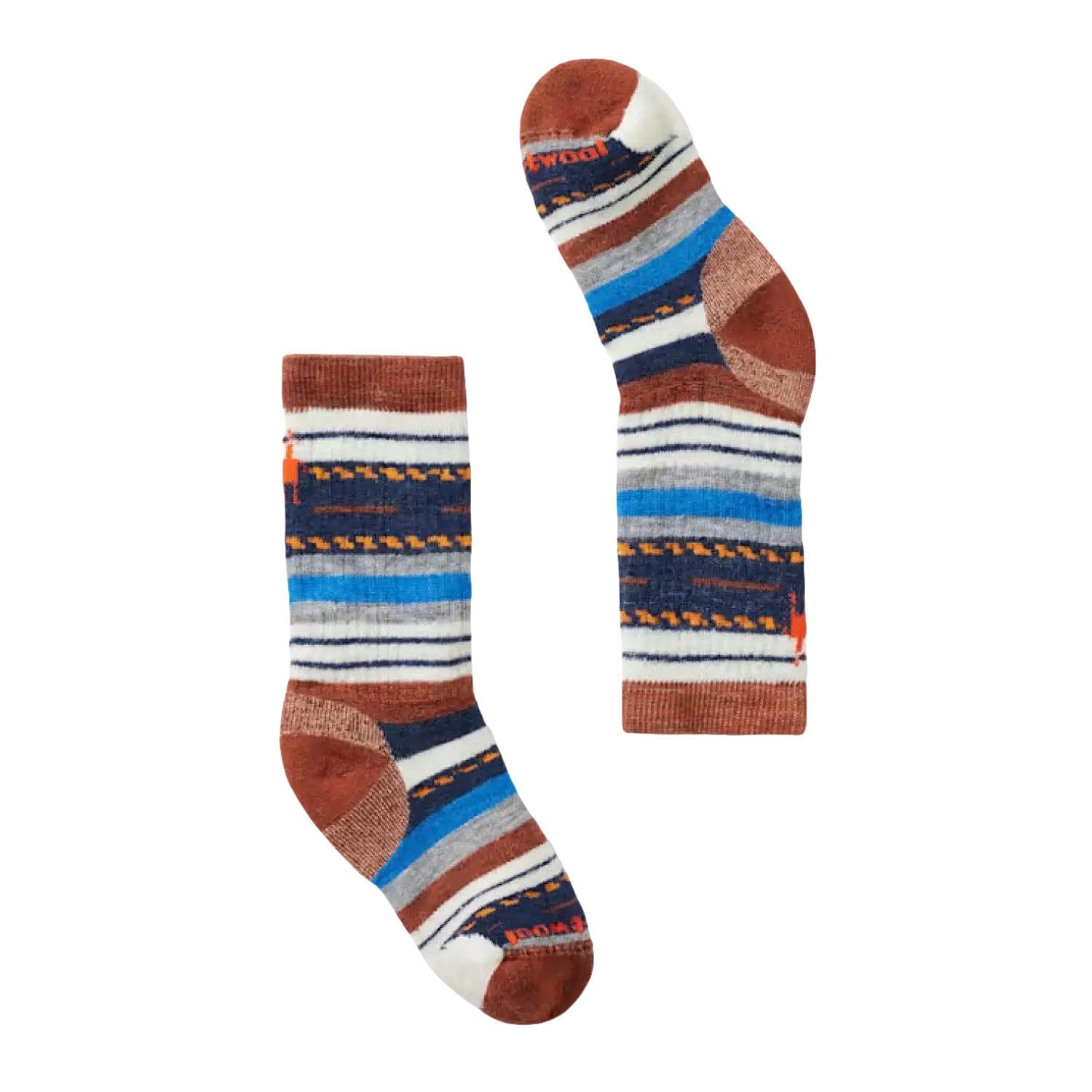 Smartwool Kid's Hike Margarita Crew Socks in picante, pair view