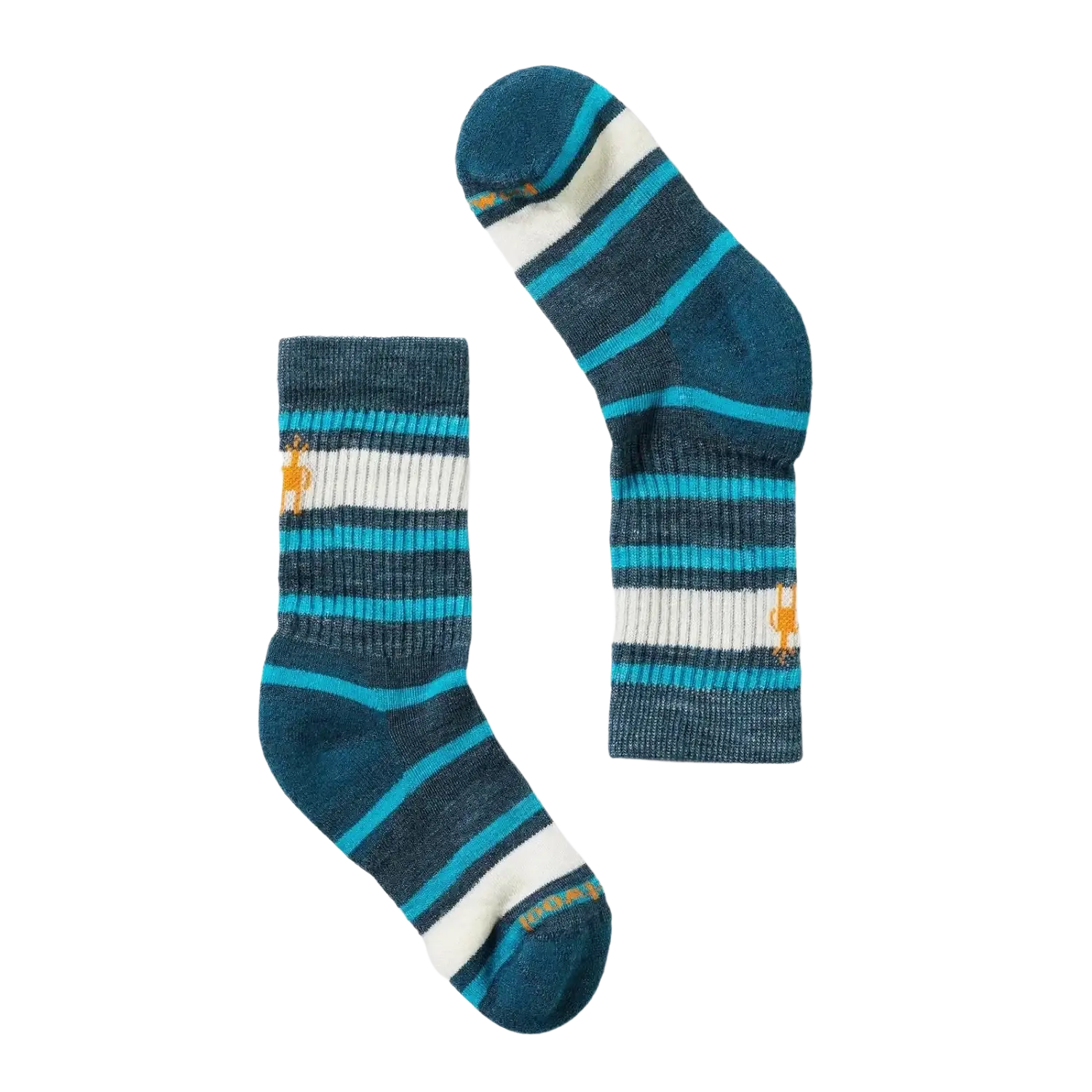 Smartwool Kid's Hike Striped Crew Socks in twilight blue, top view pair