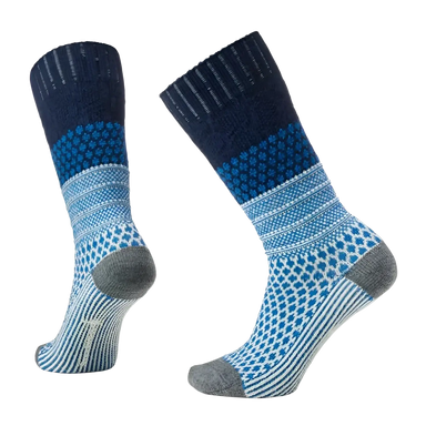 Smartwool Women's Everyday Cozy Popcorn Cable Crew Socks in deep navy, pair