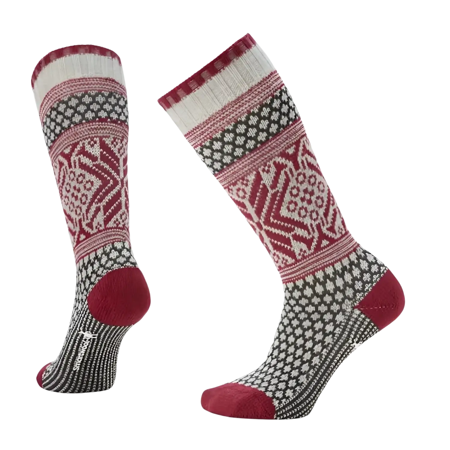 Smartwool Everyday Cozy Popcorn Snowflake Pattern Crew Socks in ash