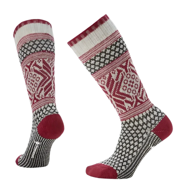 Smartwool Everyday Cozy Popcorn Snowflake Pattern Crew Socks in ash