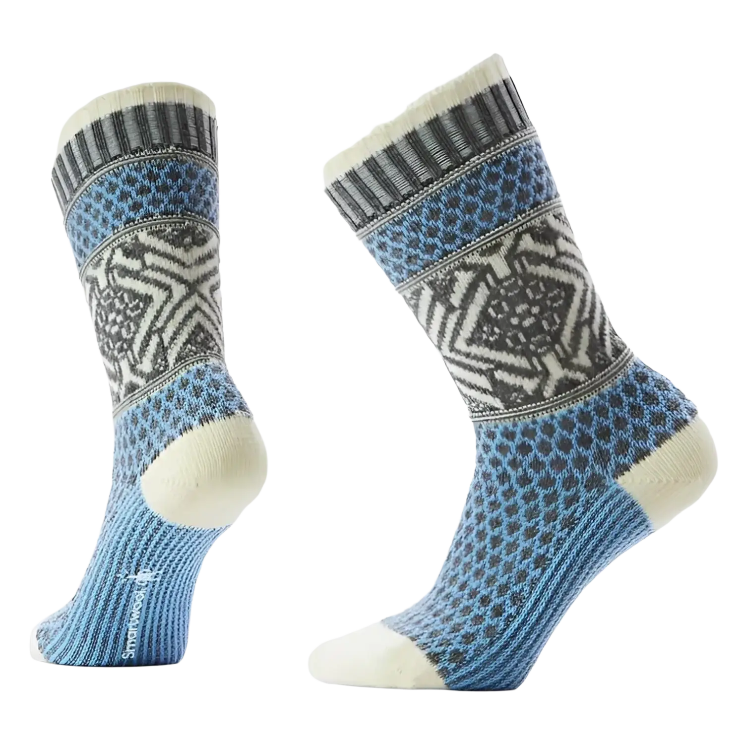 Smartwool Everyday Cozy Popcorn Snowflake Pattern Crew Socks in serene blue