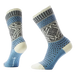 Smartwool Everyday Cozy Popcorn Snowflake Pattern Crew Socks in serene blue