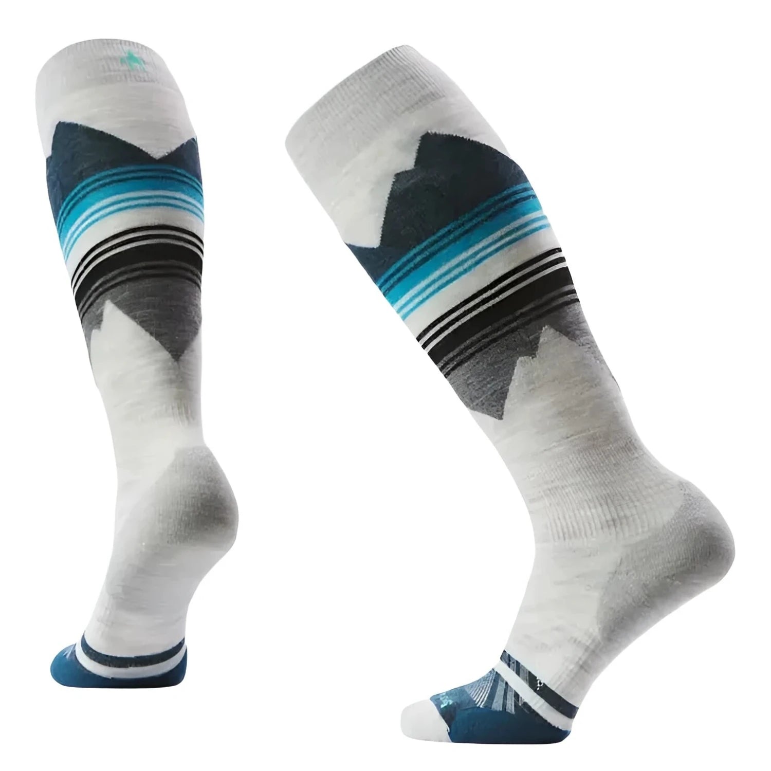Smartwool Women's Ski Pattern Over The Calf Socks in ash, pair side view
