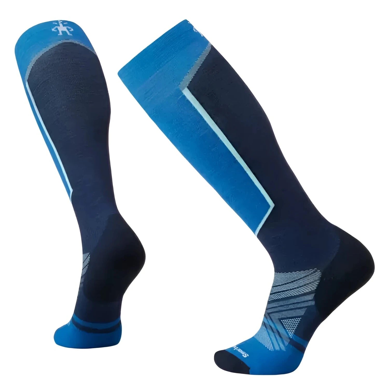 Smartwool Ski Over The Calf Socks in laguna blue, pair side view
