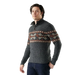 Smartwool Men's Heavy Henley Sweater in charcoal & pecan, on model front view