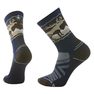 Smartwool Hike Mountain Moose Crew Socks in deep navy, pair side view