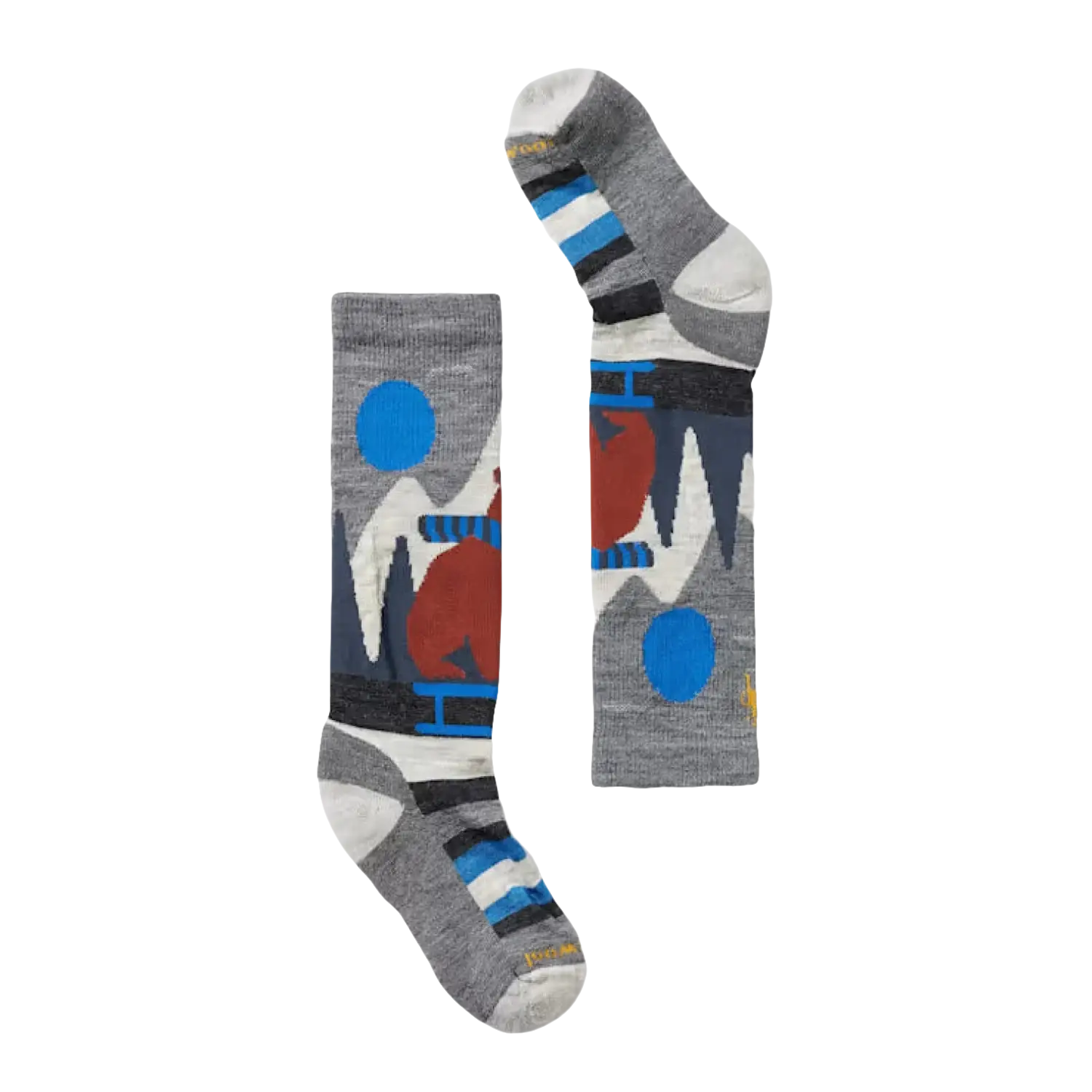 Smartwool Kid's Ski Sleigh Bear Over The Calf Socks in light gray