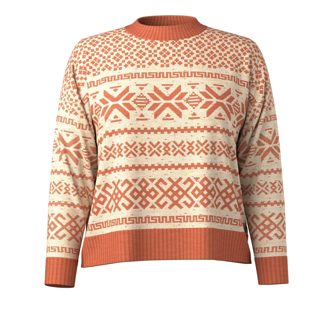 Smartwool Women's Edgewood Heritage Crew Sweater in terracotta, front view