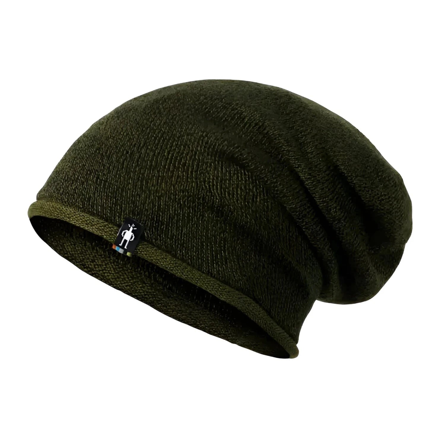 Smartwool Slouch Beanie in winter moss, side view
