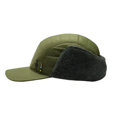 Smartwool Ear Flap 5 Panel Hat in winter moss, side view