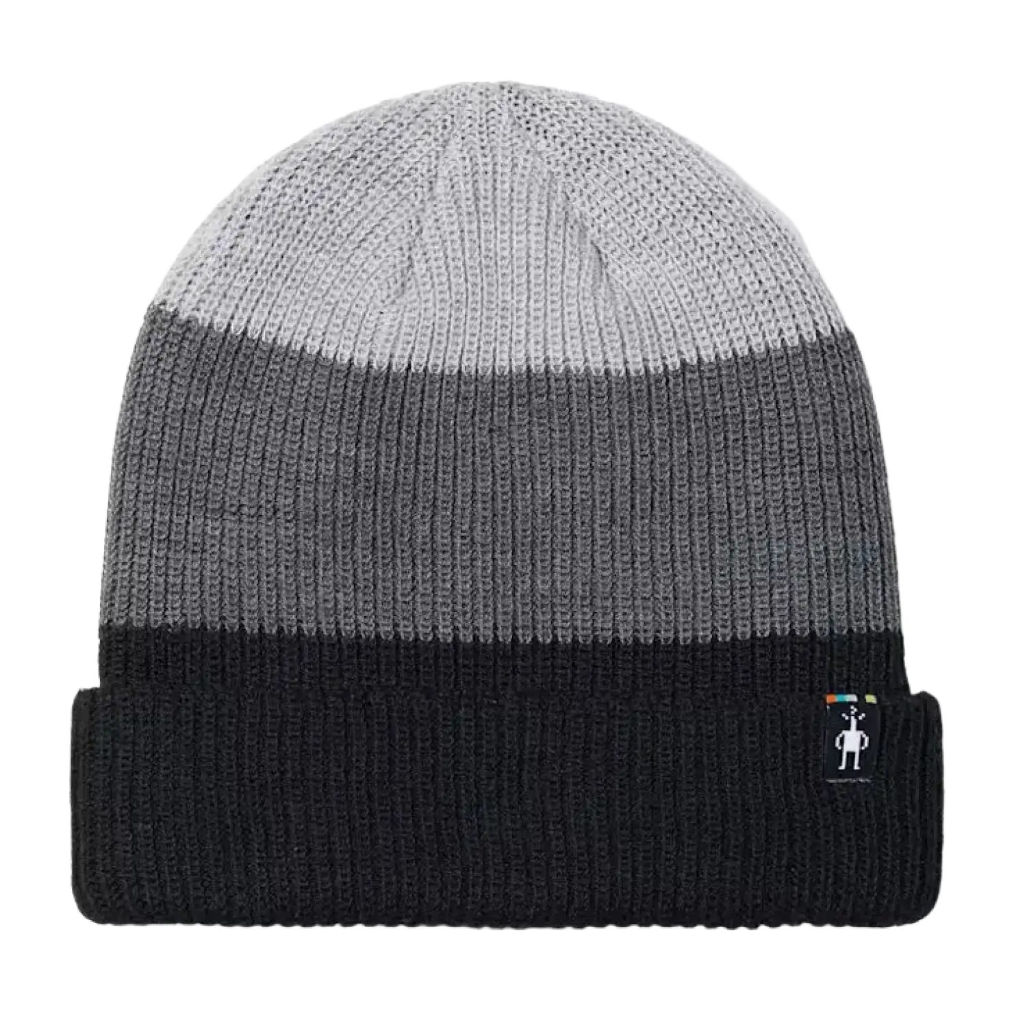 Smartwool Cantar Colorblock Beanie in black, flat front view