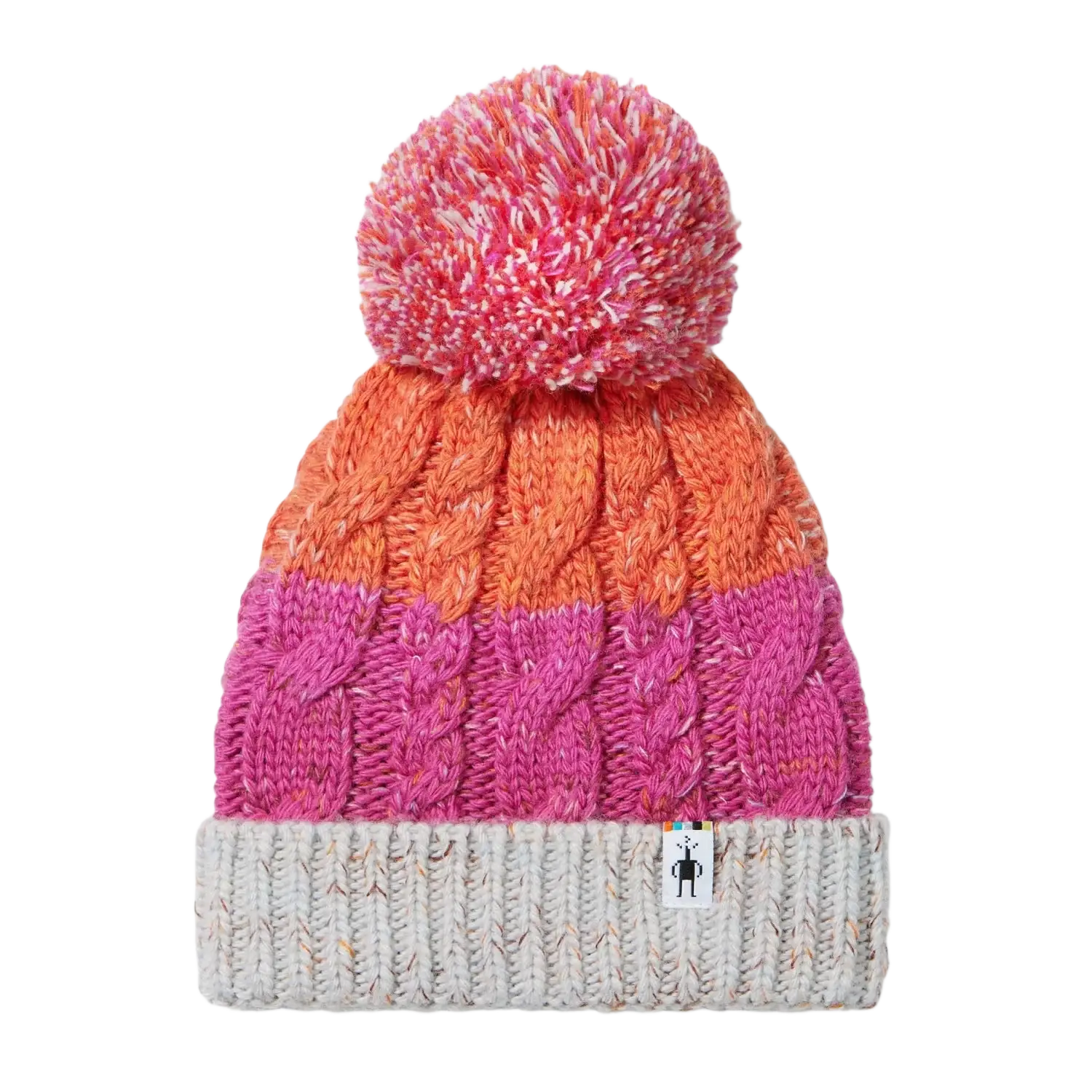 Smartwool Kid's Isto Beanie in coral reef, flat front view
