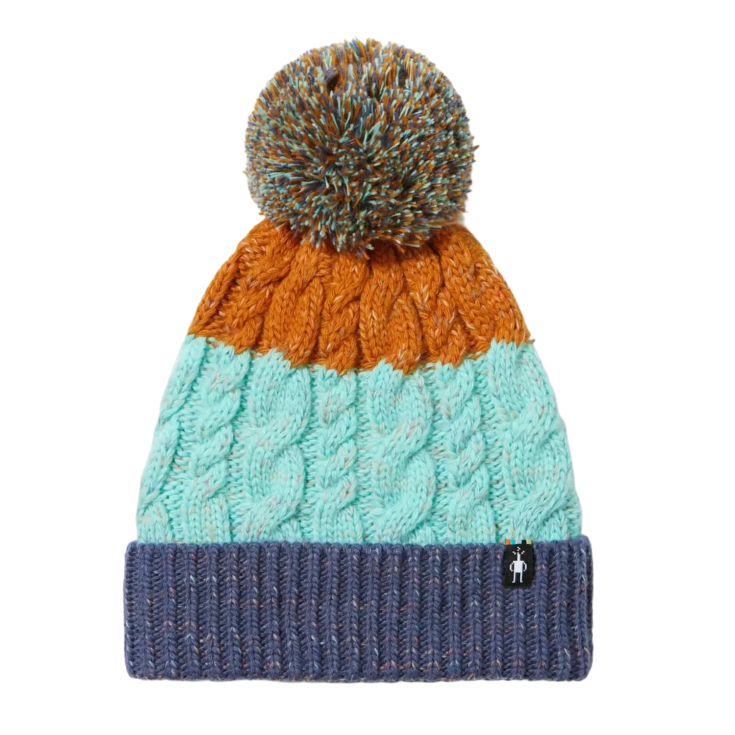 Smartwool Isto Retro Beanie in nightfall blue, flat front 
