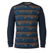 Smartwool Men's Classic Thermal Merino Base Layer Crew in deep navy & geo peaks, flat front view
