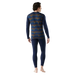 Smartwool Men's Classic Thermal Merino Base Layer Crew in deep navy & geo peaks, model back view