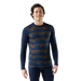 Smartwool Men's Classic Thermal Merino Base Layer Crew in deep navy & geo peaks, model front view