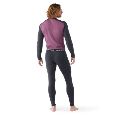 Smartwool Men's Classic Thermal Merino Bottom Base Layer in charcoal, on model back view
