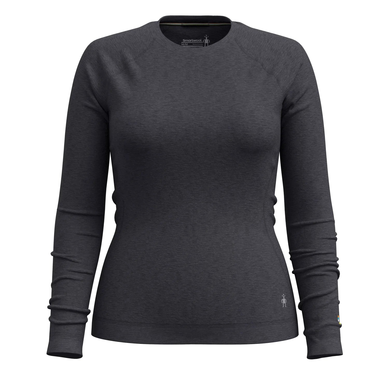 Smartwool Women's Classic Thermal Merino Base Layer Crew in charcoal heather, front view